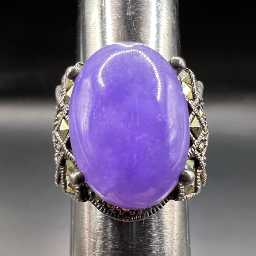 Sterling Silver and Lilac Jade Ring